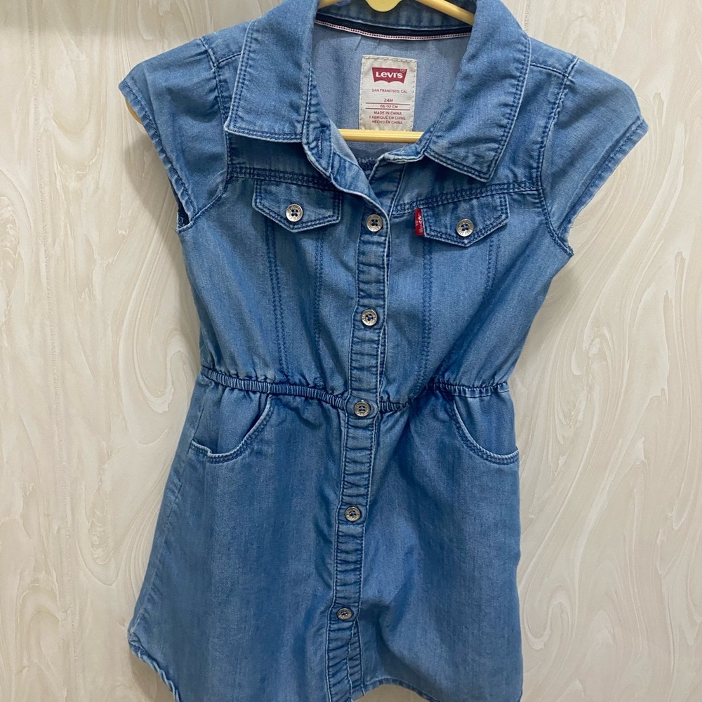 Levi's Light Blue Denim Button-Down Dress 24M